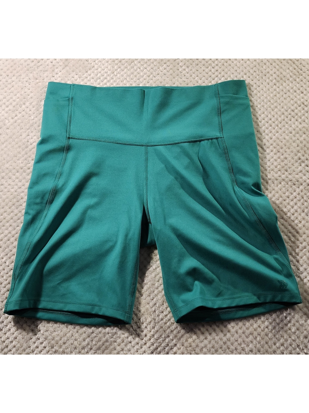 High-Waist Green Stretch Performance Women’s Shorts